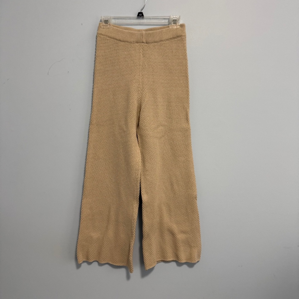 FP Free People Cotton Beige Knit‎ Cropped Pants Size XS